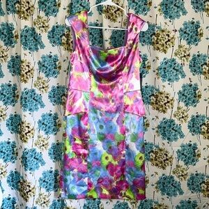 Vintage London times NWT Pastel floral cocktail watercolor easter spring dress